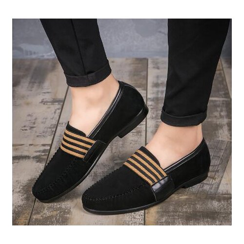 British Style Peas Shoes for men Flat heel Suede leather Slip on Leisure Flats Hombre Sapatos