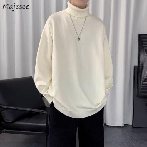 Men Pullovers Turtleneck 9 Colors Autumn Winter Sweaters Underwear Sweaters Long Sleeve Korean Style Fashion Ins Chic Harajuku