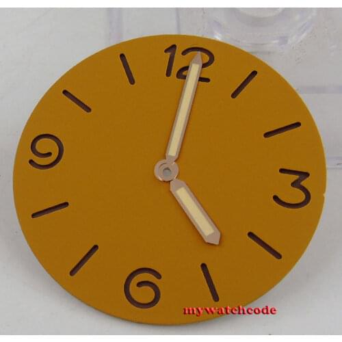 38.9mm orange sandwich pure sterile dial fit ETA 6497/98 mens watch (Dial+hand)