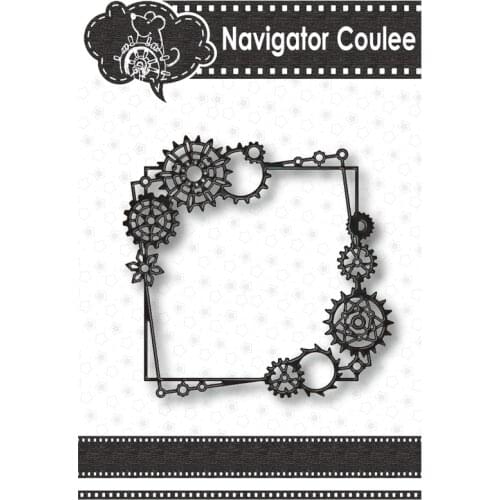 Punk industrial gear texture cutting die cut dead decoration template DIY greeting card handmade photo frame frame new 2021