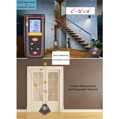 Mini Handheld LCD Digital Laser Distance Meter High-precision Rangefinder Area Volume Measurement 30 Groups Data Storage