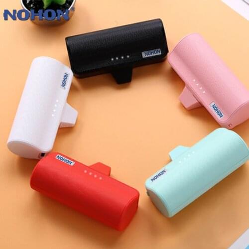 NOHON Pocket Power Bank Portable External Battery For iPhone XS X iPad Samsung S9 Xiaomi Mi 9 Phone Charger Powerbank 3000mAh