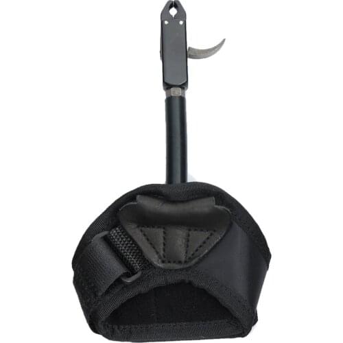 Adjustable Archery Compound Bow Caliper Releaser Shooting Trigger Wrist Strap Archery Release Aid - Black