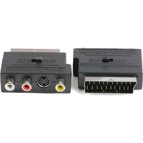 RGB Scart to Composite 3RCA S-Video AV TV Audio Adapter or Video DVD Recorder TV Television Projector