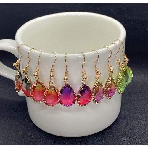 Crochet Earrings, 10.5mm * 18mm Geometric Drop Shape Cute Charm Pendant, Ladies Fashion Jewelry Set, Used for Wedding Banquet