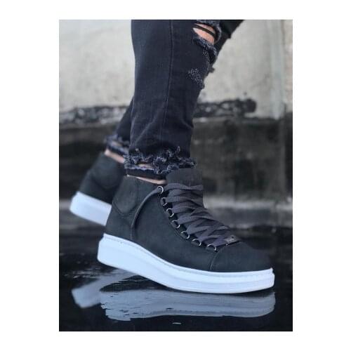 Wagoon WG032 Gray Lace-Up Sneakers Half Ankle Boot