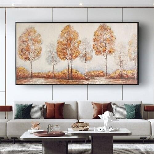Modern Living Room Wall Decor Beautiful Red Tree Oil Painting Modern Canvas Art Hand Painted Wall Pictures Entrance picture art