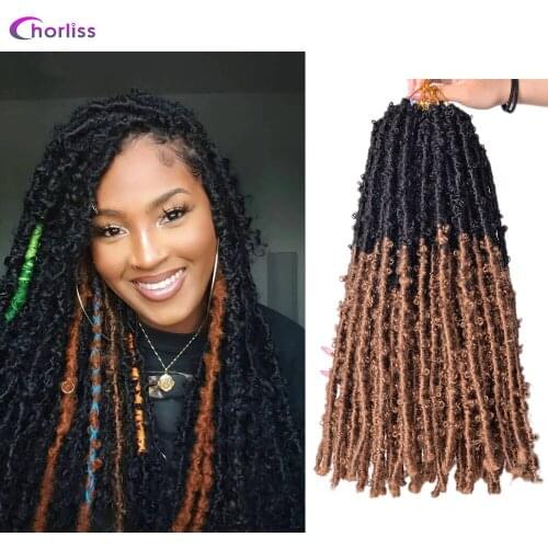 18Inch Butterfly Locs Crochet Hair Distressed Synthetic Braiding Hair Black Blonde Pre Looped Soft Natural Locs For Beauty Women