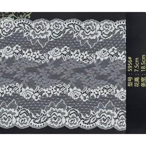 18.5cm high quality nylon spandex elastic lace trim,YX-5956