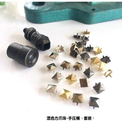 300Pcs Vintage 4mm Metal Spike Square Studs Decorative Rivet For Leather Punk Bag Clothes Craft Silver/Gold Color