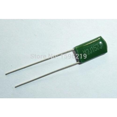 100pcs Mylar Film Capacitor 630V 2J152J 1500pF 1.5nF 2J152 5% Polyester Film capacitor
