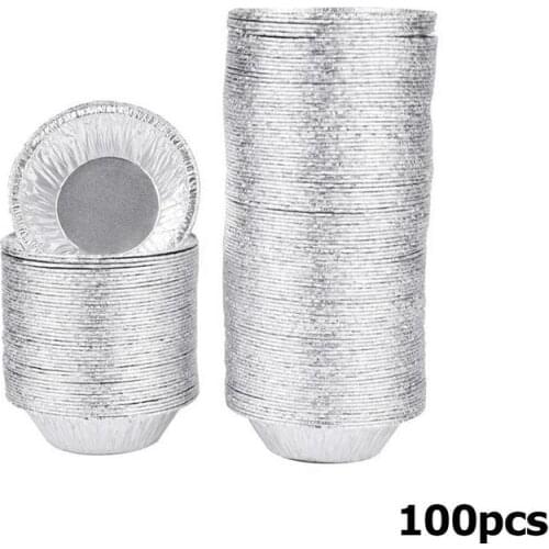 100pcs Disposable Aluminum Foil Egg Tart Mold Mini Pan Pot Pie Tart Mould Egg Baking Pancake Tray Kitchen Baking Accessories
