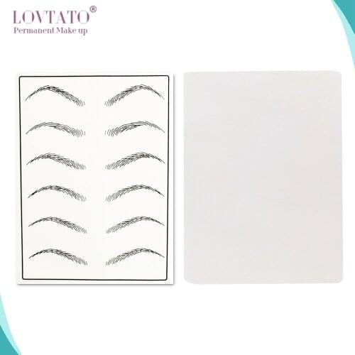 2 Sheets Microblading Eyebrow Shape Practise Skin Permanent Makeup Eyebrows tattoo Supplies Beginners leranning Use Latex Skin