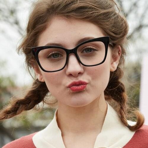 2018 Women Fashion Cat Butterfly Small Square Eye Glasses Frame with Clear Lens Eyeglasses Frames Eyewear Oculos De Grau Armacao