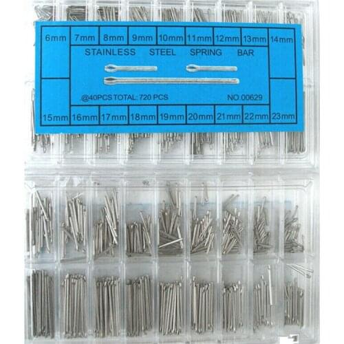 360PCS 6-23mm Bracelet Strap Band Link Cotter Pin Bar Stainless Steel Repair