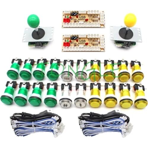 Zero Delay Arcade Cabinet DIY Kit For 5V Led Push Button Copy SANWA Joystick 1&2 Player COIN START button USB to PC /Raspberry