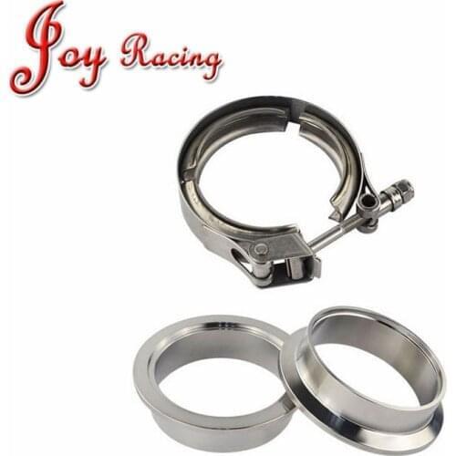 Free Shipping 2" 2.25" 2.35" SUS 304 Stainless Steel Male&Female Flange Exhaust Quick Release V Band Clamp Flange Kit