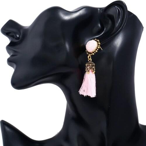 Bohemian Charm Earrings Big-name Temperament Fan-shaped Tassel Earrings Exaggerated Fashion Jewelry Wholesale Women