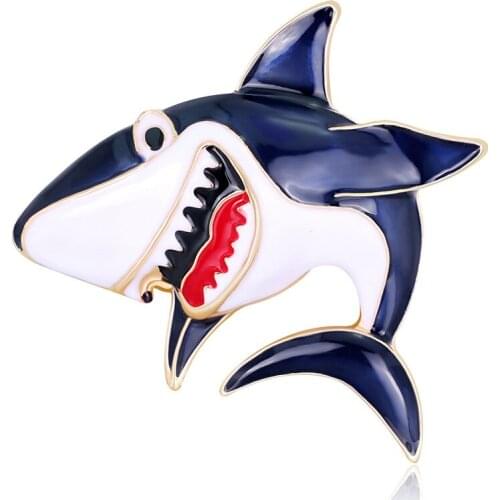 3pc New retro shark DIY Brooch Vintage Enamel Lapel Pins Badge for women New Year Simple Clothing Accessories