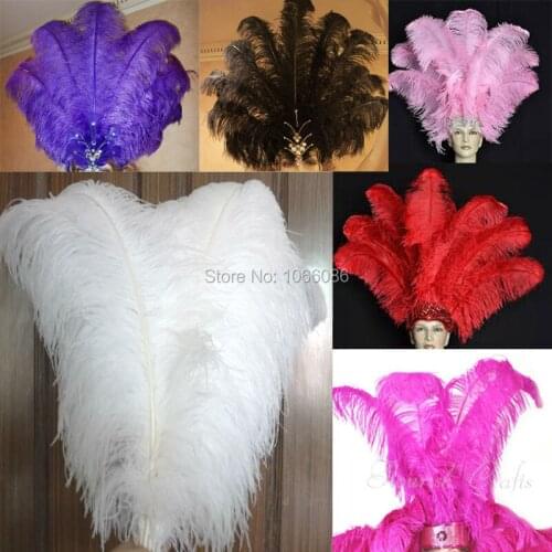 EMS Free Shipping! 20pcs/lot 60-65cm 24-26" Top quality Pure white Colorful ostrich feathers ostrich plumages plumes