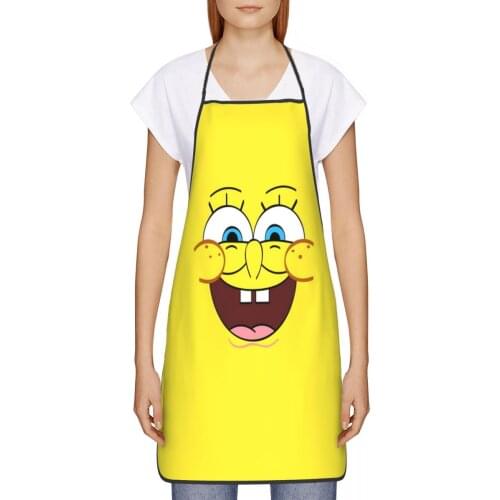 Sponge Baby Kitchen oil resistant wreath Anime mr krabs kitchen aprons Cooking accessories for Women 72*52cm