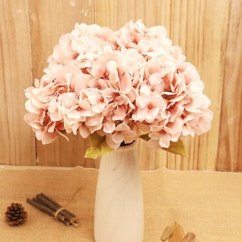 Artificial flowers hydrangea branch home wedding decor autum silk plastic flower high quality fake flower party room decoration