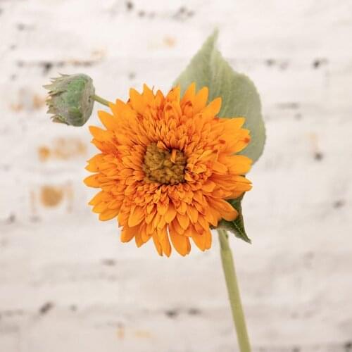 Simulation Sunflower Fake Flower Wedding Bouquet Flocking Artificial Flowers Branch Home Garden Decoration Accessories
