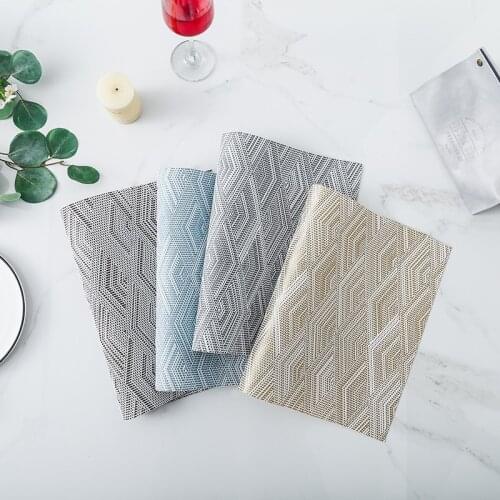 Continental Food Mat Diamond Jacquard Eat Mat Antiskid Insulated Environmental Protection PVC Table Mat Placemats for Table