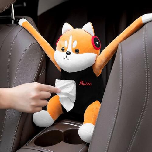 Car Tissue Box Pumping Car with Hanging Car Inner Armrest Box Sun Visor Pumping Box Cartoon Cute Creative Tissue Boxes