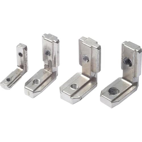 EU L Type right angle bracket T Slot Aluminum Profile Carbon Steel L-Shape Brackets 90 Degree Interior Corner Connector Silver