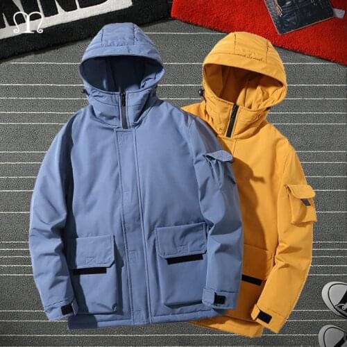 Men Duck Down Coats Fashion Outdoor Solid Thick Jacket Coat Mens Winter Brand Windproof Pockets Jackets Male Windbreakers