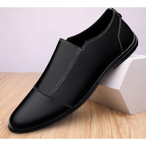 2021 New Men Genuine Cow Leather Casual Shoes Spring Summer Mens Loafers High Quality Trend Handsome Flats Cool Slip on Footwear