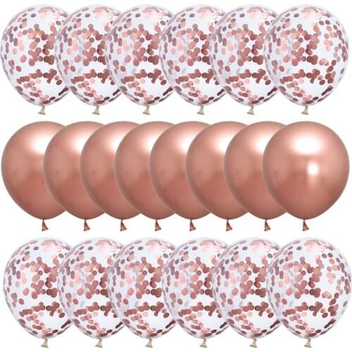 20pcs Rose Gold Confetti Metallic Balloons Set Birthday Party Wedding Decoration Anniversary Globals Baby Shower Balloon