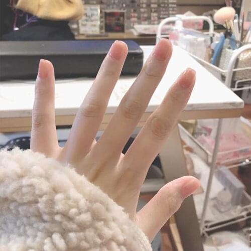 24pcs/box Fake Nails With Glue Type Nude Color Short Paragraph Fashion Removable Manicure False Nails Press On For Girl Women DL