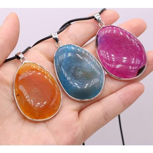 Natural Semi-precious Stone Agate Water Droplets Shape Pendant 28x42-30x45mm 40+5cm for Jewelry Making Necklaces Gift for Women