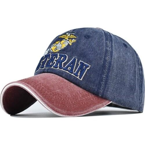 2020 New washed distressed letters VETERAN stitching baseball cap outdoor sport training shade snapback hat men military fan cap