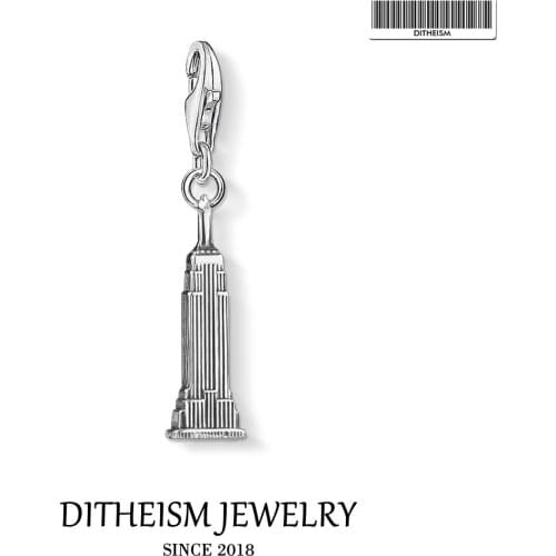 Empire State Building Charms Pendant,2020 Fashion Jewelry 925 Sterling Silver Trendy Gift For Women Men Fit Bracelet