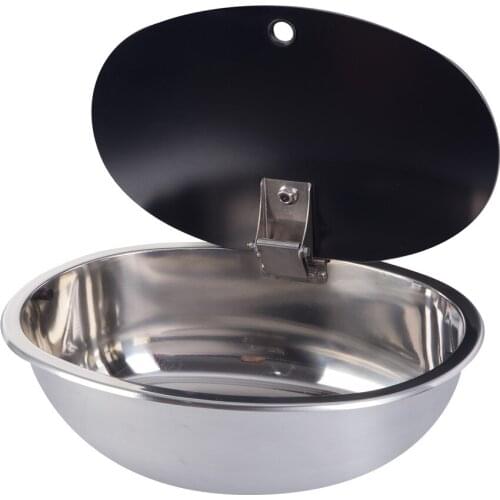 Boat Caravan RV Stainless Steel Sink with Tempered Glass Lid 455*350*150mm GR-589A