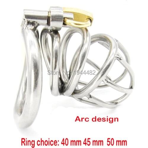 Sex Toys Male Chastity Belt Arc-shaped Cock Ring Stainless Steel Chastity Device Penis Restraint Cage Adult Products