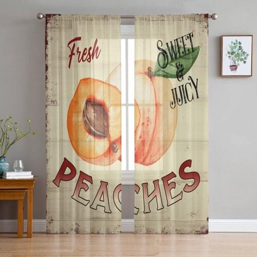 Peach Wood Grain Retro Modern Curtain For Living Room Transparent Tulle Curtains Window Sheer For The Bedroom Accessories Decor
