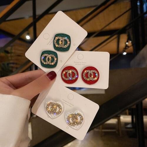 Rhinestone Geometric Stud Earrings for Women Girls 2020 New Bijoux Circle Earring Party Jewelry Gifts Gold Trendy earings