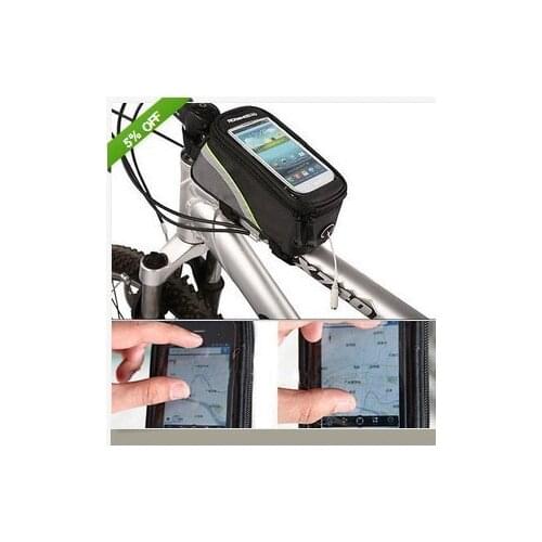 Cycling Bicycle Bike5.5" Front Tube Trame Bag Green for iPhone 4/4S/5 SAMSUNG