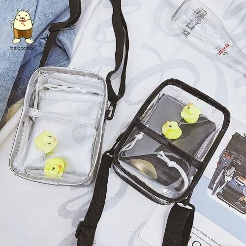 Beibaobao Transparent Bag for Women Clear Shoulder Bag Female Handbags small square bag fashion wild