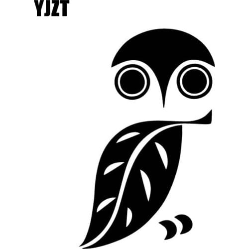 YJZT 9.6CM*15.6CM Owl Creative Decoration Cartoon Car Sticker Car Door Vinyl Decal Black/Silver C4-2318