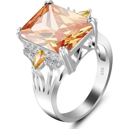 Womens Jewelry Ring Womens Fashion Red Gem Cocktail Party Ring Engagement Ring Exquisite Jewelry Valentines Day Gift