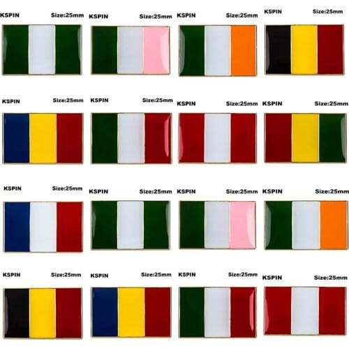 Flag Laple Pin Badge Brooch Nigeria NEW FOUNDLAND Ireland Belgium Romania Italy Peru Guinea France