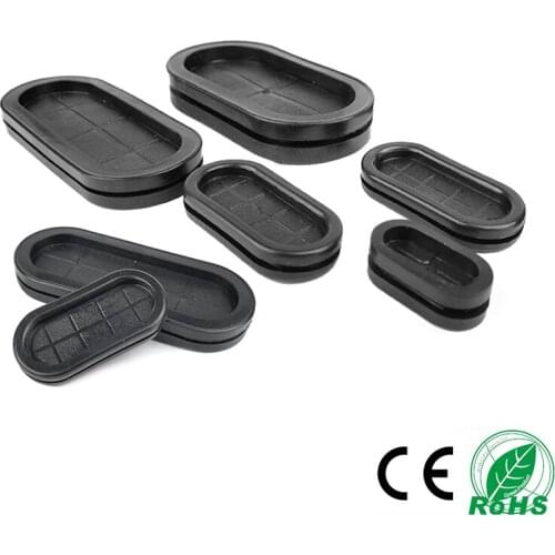 1/10pcs/lot Oval Rubber wire grommet gasket clamp Electric box inlet outlet Seal ring Dust plug 22mm 25mm 30mm cable protector