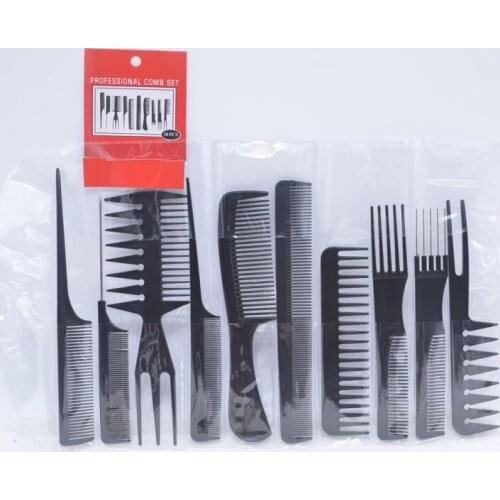 10 Pcs/Set Professional Hair Brush Comb Salon Barber Anti-static Hair Combs Hairbrush Hairdressing Combs Hair Care Styling Tools