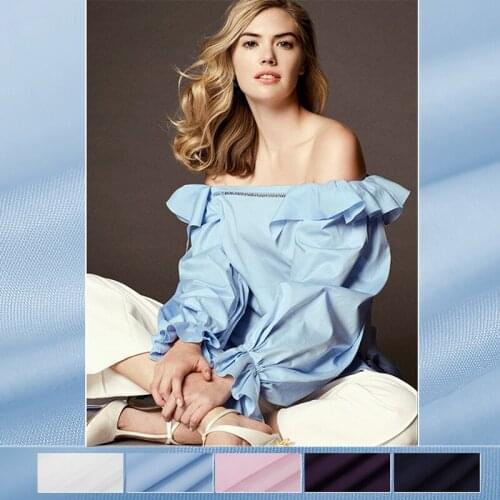 145CM Wide 220G/M Weight White Pink Blue Dark Purple Solid Color Cotton Fabric for Autumn Spring Dress Coat Jacket E675