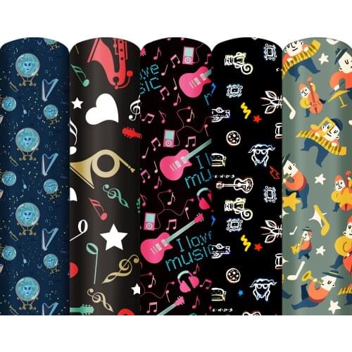 20*33cm Cartoon Character Music Notes Faux Synthetic Leather Fabric For Bows DIY Home Decoration Handmade Accessories,1Yc18597